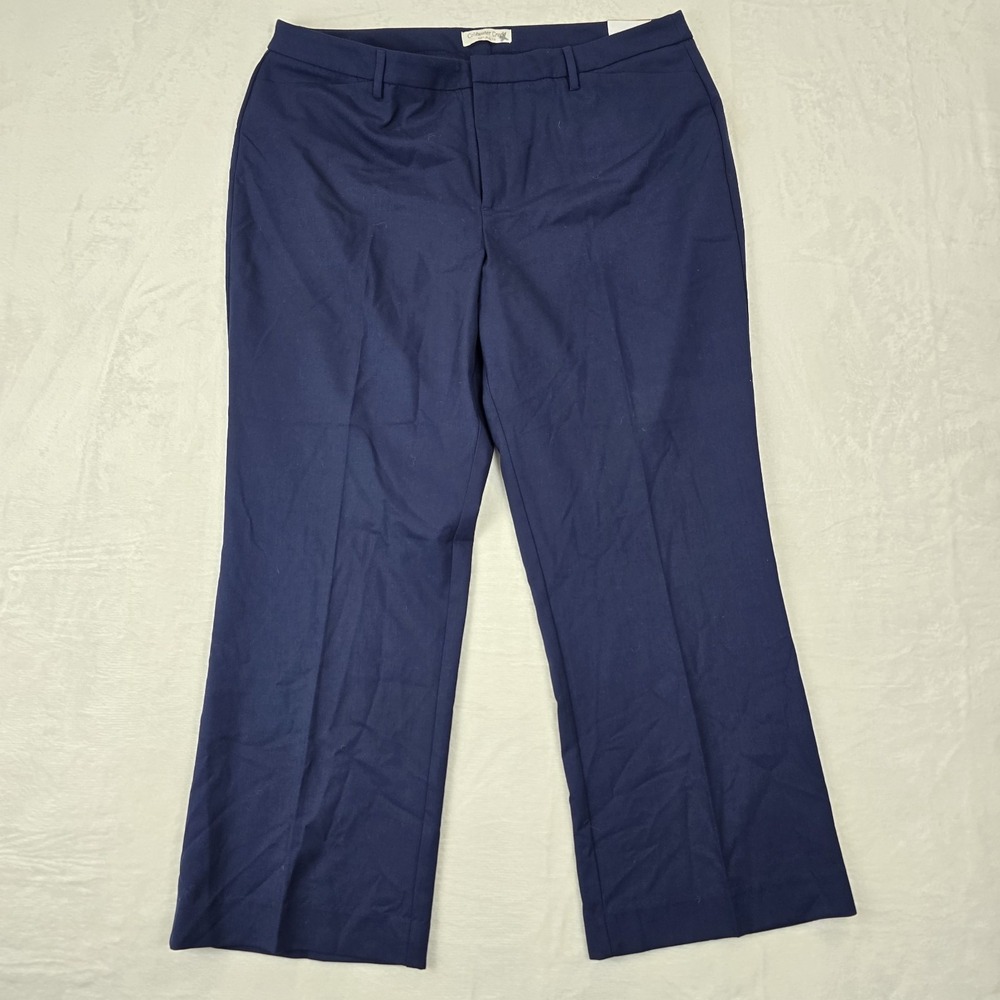 NWT Coldwater Creek‎ Womens Bootcut Leg Natural Waist Pants Flat Front Sz 6 Blue